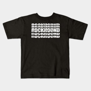 Rockhound- Stacked- Typography- Geology Kids T-Shirt